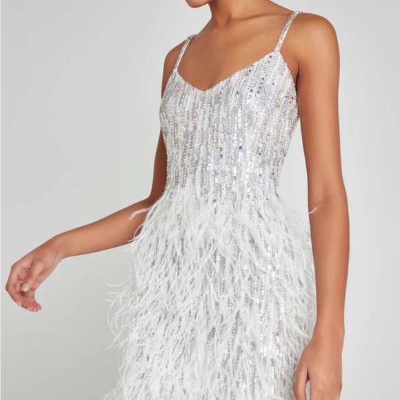 NADINE MERABI White/Silver Christy Mini Dress - Picture 2 of 4